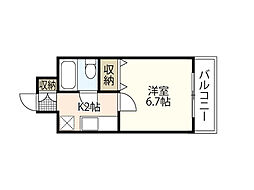 アクシス翠町 1Kの間取図画像