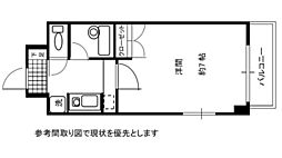 サンローレル串戸 8階1Kの間取り