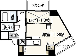 GrandeMare18 ワンルームの間取図画像