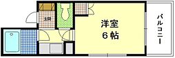 サンライズ矢賀B棟 1Kの間取図画像