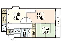 メゾン正木 2階2LDKの間取り