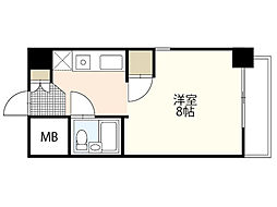 佐伯ビル 4階1Kの間取り