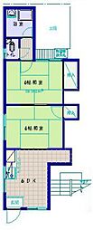 谷崎ビル 2DKの間取図画像