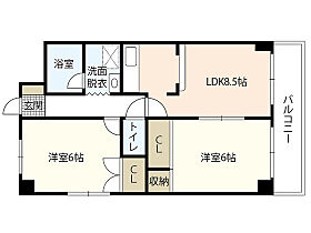 広島県広島市東区若草町（賃貸マンション2LDK・5階・49.50㎡） その2