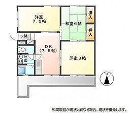 佐野ビル 3階3DKの間取り