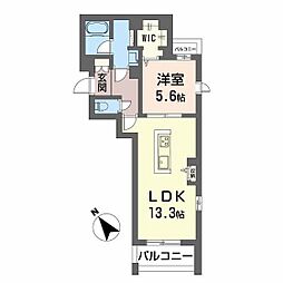 JR山陽本線 広島駅 徒歩17分の賃貸マンション 2階1LDKの間取り