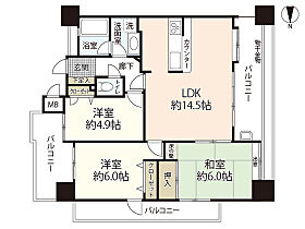 ブランシェーナ住吉  ｜ 広島県広島市中区住吉町（賃貸マンション3LDK・6階・66.87㎡） その2