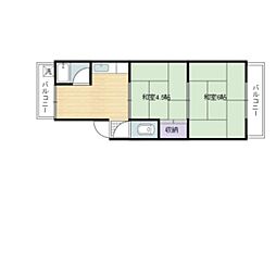 新栄ハイム 2DKの間取図画像