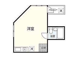 アスプロパラティ4 5階ワンルームの間取り