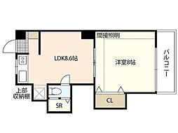 ソラーナ草津新町 3階1LDKの間取り