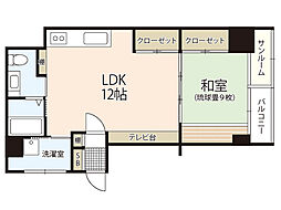 坪井ビル 4階1SLDKの間取り