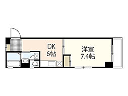 フェニックス21 2階1DKの間取り