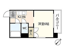 東陽ビル 4階1Kの間取り