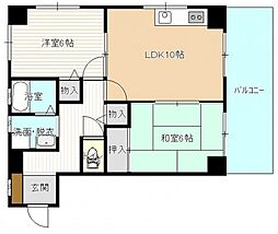 KSMビル 4階2LDKの間取り