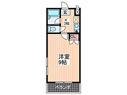 ツインマンションＯＨＳＡＫＩ 1階1Kの間取り