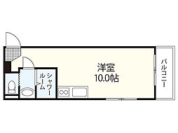 ハイネ大宮 3階ワンルームの間取り