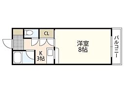 ＡＲＣナカシマ壱番館 5階1Kの間取り