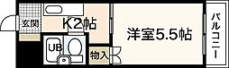 舟入　松尾ビル 4階1Kの間取り