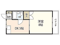 泉コーポ 1DKの間取図画像