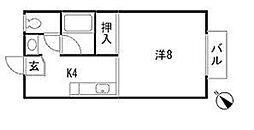 ホーミーグリーンライフ 1階1Kの間取り