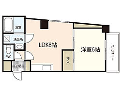 ピアーチェ住吉 6階1LDKの間取り