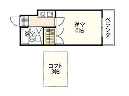 アイホーム2 1Kの間取図画像