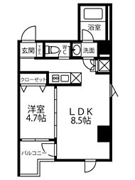 Residence Iconn KAWARAMACHI 9階1LDKの間取り