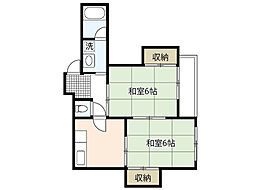 パレ舟入 2DKの間取図画像