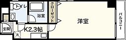 アンプレッシオン十日市 4階1Kの間取り