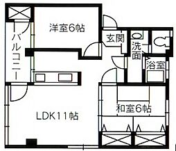 高千穂ビル 4階2LDKの間取り