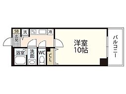 東雲パレス 3階1Kの間取り