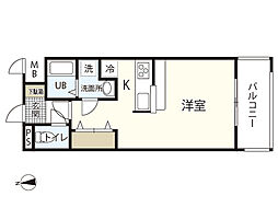 コンティニューム宇品 2階1DKの間取り