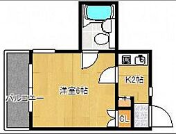 エステート1中広 1Kの間取図画像