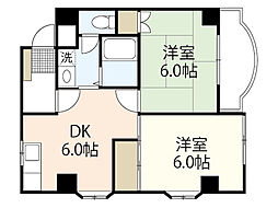 ビラ・ローザ 2DKの間取図画像