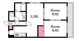 ハイツAI江波 2LDKの間取図画像