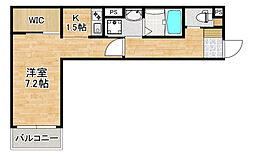 アレフガルド楽々園 ワンルームの間取図画像