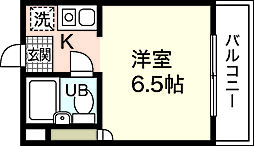 コーポ円満地 ワンルームの間取図画像