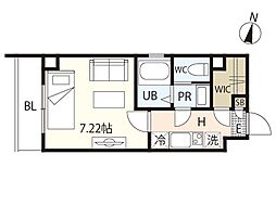 UMWELTbldzwei 1Kの間取図画像
