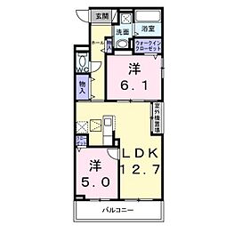 サンリットII 2LDKの間取図画像