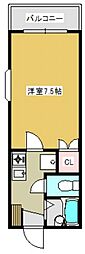 レジデンス新木 1Kの間取図画像