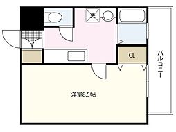 メルポート宇品神田 1Kの間取図画像