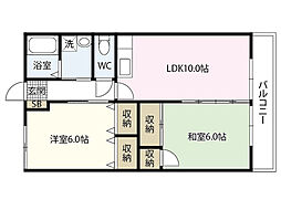 シティハイム・マック 2LDKの間取図画像