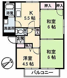 エクセル向井B 3Kの間取図画像