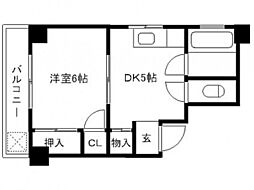 上原ビル 1DKの間取図画像