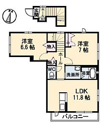 マグノリアB 2LDKの間取図画像