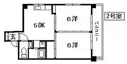 第一正岡ビル 2DKの間取図画像