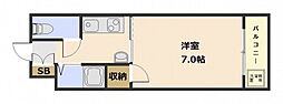 ラ・メゾン峰 1Kの間取図画像