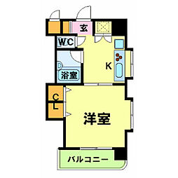 ベルレージュ二葉の里 1Kの間取図画像