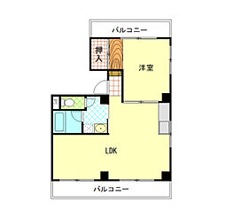 福地産業加古町ビル 1LDKの間取図画像
