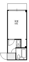 出汐コーポ 1Kの間取図画像